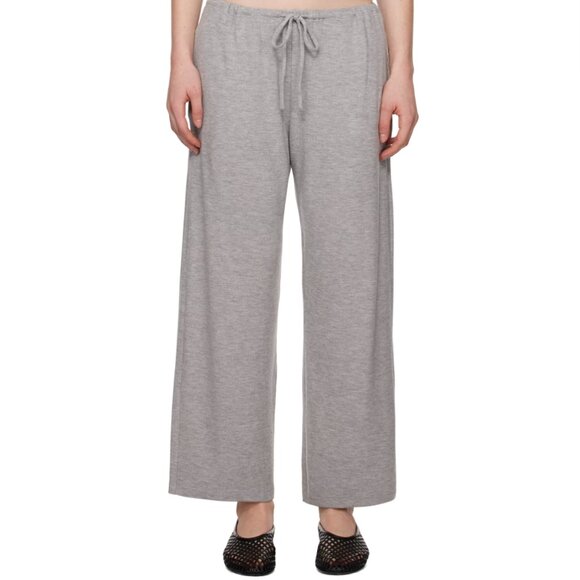LESET Lauren Crop Drawstring Lounge Pants – Grey Mélange (XS) - Picture 1 of 5